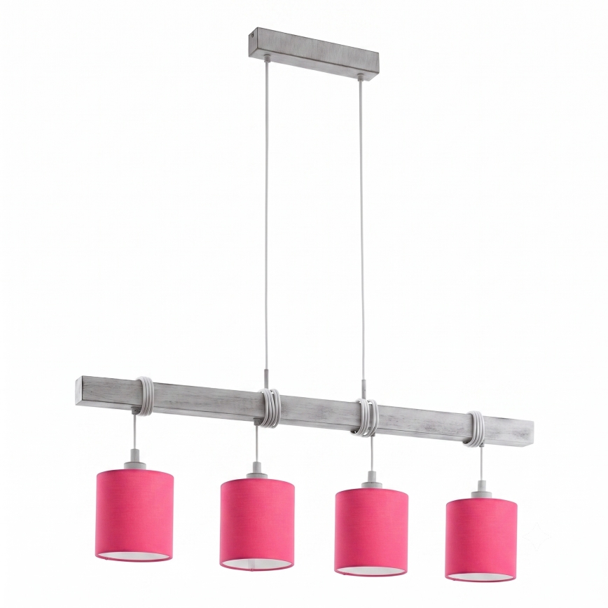 BRILAGI - LED luster na lanku NUBILA 4xE27/60W/230V sivá/ružová