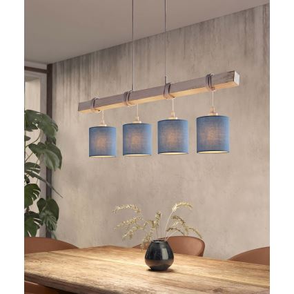 BRILAGI - LED luster na lanku NUBILA 4xE27/60W/230V sivá/tmavomodrá
