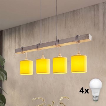 BRILAGI - LED luster na lanku NUBILA 4xE27/60W/230V sivá/žltá