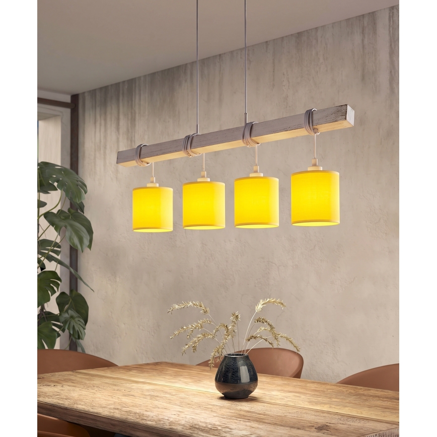 BRILAGI - LED luster na lanku NUBILA 4xE27/60W/230V sivá/žltá