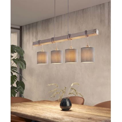 BRILAGI - LED luster na lanku NUBILA 4xE27/60W/230V svetlosivý