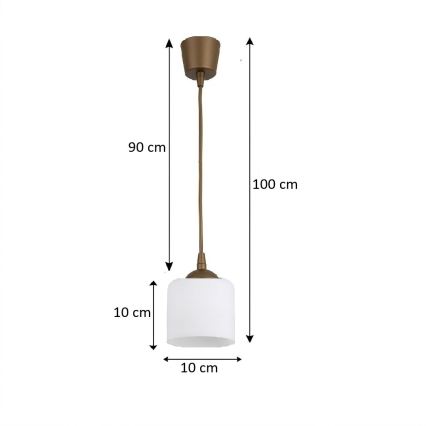 BRILAGI - LED luster na lanku RETRO GLASS 1xE27/60W/230V pr. 10 cm hnedá/biela