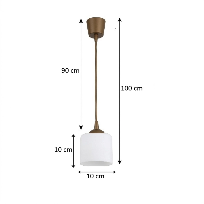 BRILAGI - LED luster na lanku RETRO GLASS 1xE27/60W/230V pr. 10 cm hnedá/biela