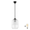 BRILAGI - LED luster na lanku RETRO GLASS 1xE27/60W/230V pr. 14 cm čierna/biela