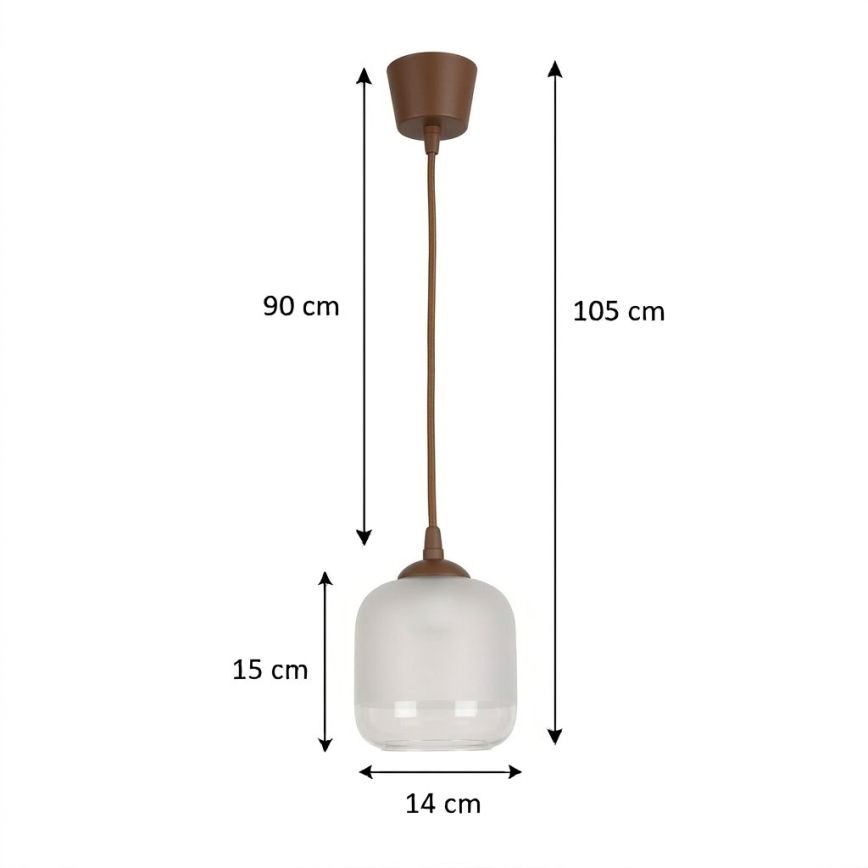 BRILAGI - LED luster na lanku RETRO GLASS 1xE27/60W/230V pr. 14 cm hnedá/biela