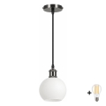 BRILAGI - LED luster na lanku RETRO GLASS 1xE27/60W/230V pr. 15 cm čierna/biela