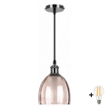 BRILAGI - LED Luster na lanku RETRO GLASS 1xE27/60W/230V pr. 17 cm čierna/dymová béžová