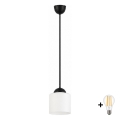 BRILAGI - LED luster na lanku RETRO GLASS 1xE27/60W/230V priemer 14 cm čierna/biela