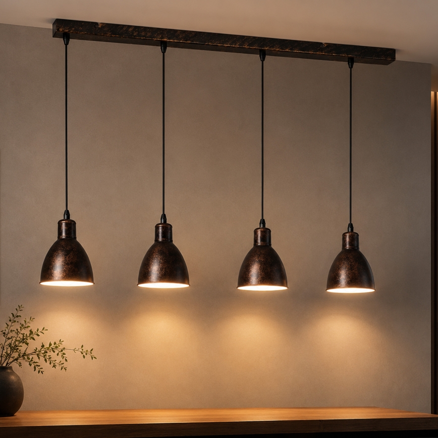 Brilagi - LED luster na lanku RIDDY 4xE27/60W/230V medená/patina