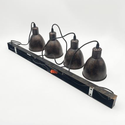 Brilagi - LED luster na lanku RIDDY 4xE27/60W/230V medená/patina