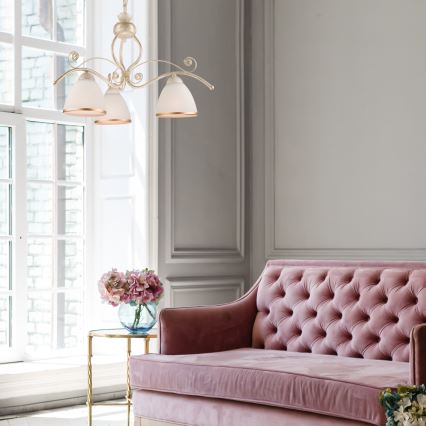 Brilagi - LED luster na reťazi ANTICO 3xE27/60W/230V 3000K biela patina