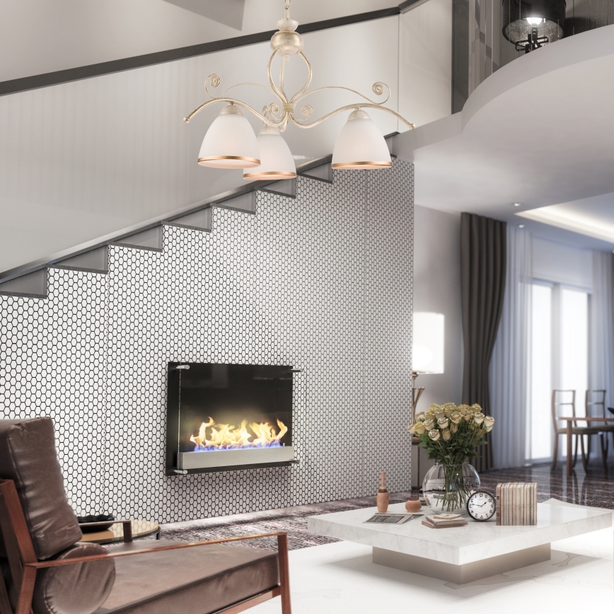 Brilagi - LED luster na reťazi ANTICO 3xE27/60W/230V 3000K biela patina