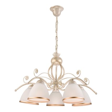 Brilagi - LED luster na reťazi ANTICO 5xE27/60W/230V 3000K biela patina
