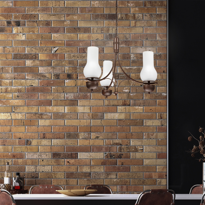 Brilagi - LED luster na reťazi COTTAGE 3xE14/40W/230V buk/hnedá/biela