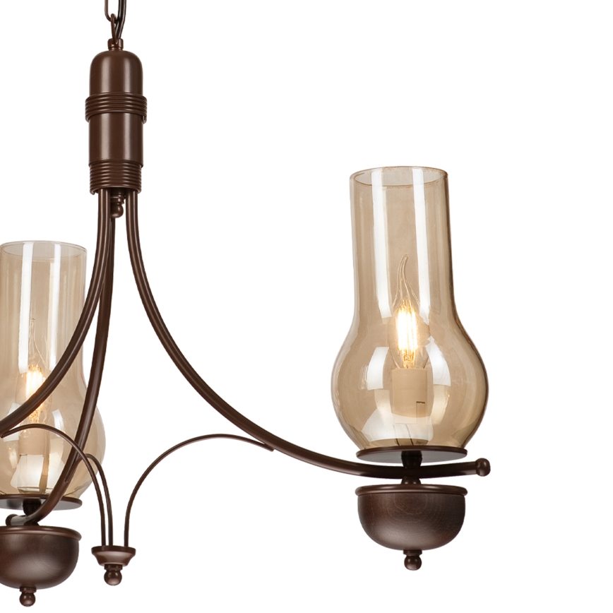 Brilagi - LED luster na reťazi COTTAGE 3xE14/40W/230V buk/hnedá/dymová béžová