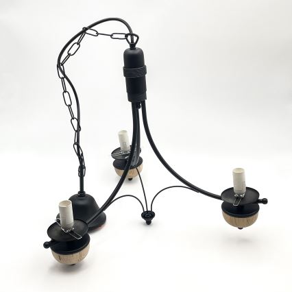 Brilagi - LED luster na reťazi COTTAGE 3xE14/40W/230V dub/čierna/biela