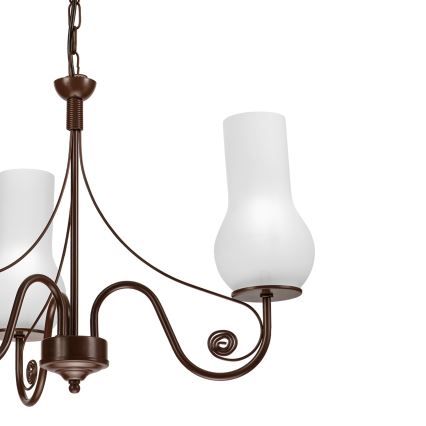 Brilagi - LED Luster na reťazi COTTAGE 3xE14/40W/230V hnedá/biela