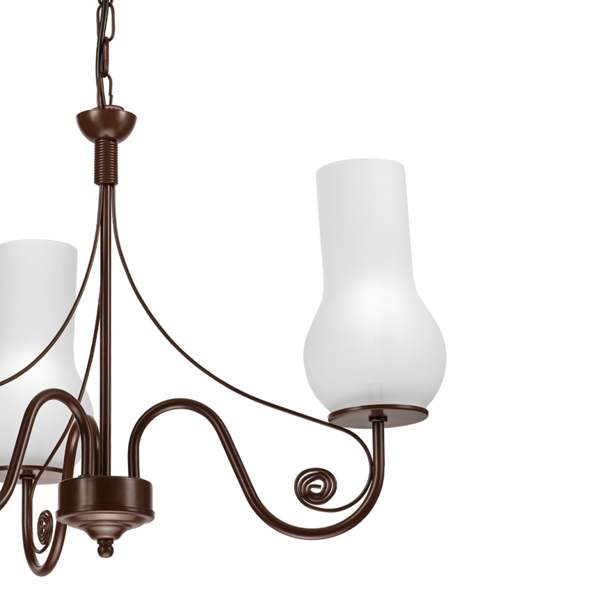 Brilagi - LED Luster na reťazi COTTAGE 3xE14/40W/230V hnedá/biela