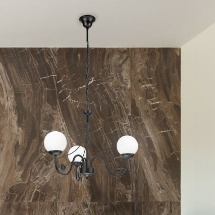 Brilagi - LED Luster na reťazi COTTAGE 3xG9/40W/230V čierna/biela