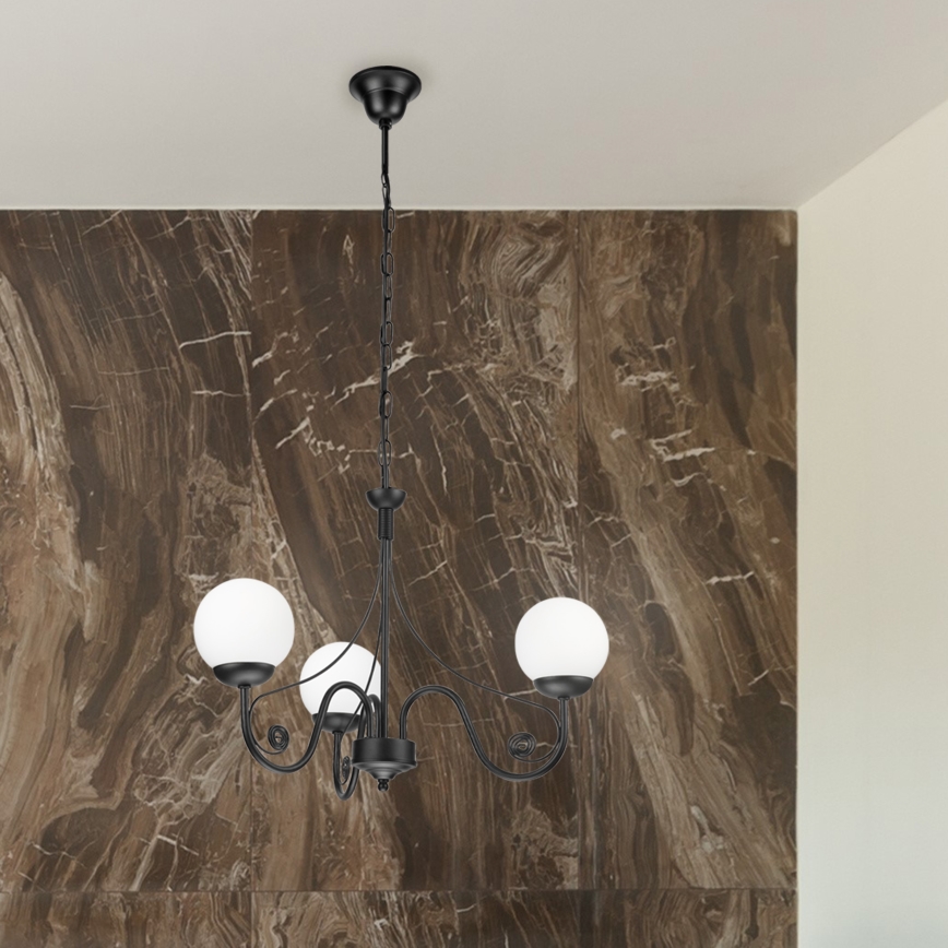 Brilagi - LED Luster na reťazi COTTAGE 3xG9/40W/230V čierna/biela