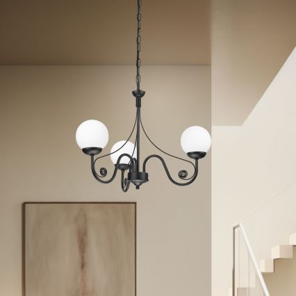 Brilagi - LED Luster na reťazi COTTAGE 3xG9/40W/230V čierna/biela