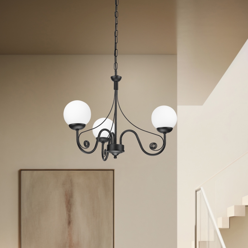 Brilagi - LED Luster na reťazi COTTAGE 3xG9/40W/230V čierna/biela
