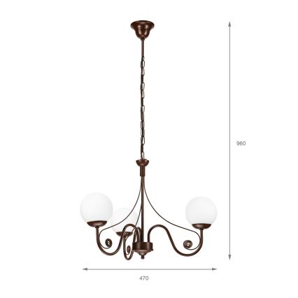 Brilagi - LED Luster na reťazi COTTAGE 3xG9/40W/230V hnedá/biela