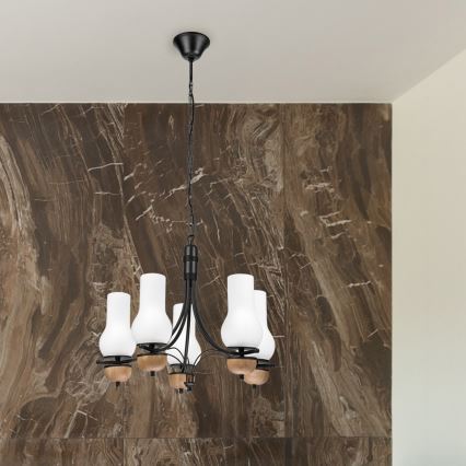 Brilagi - LED Luster na reťazi COTTAGE 5xE14/40W/230V buk/biela