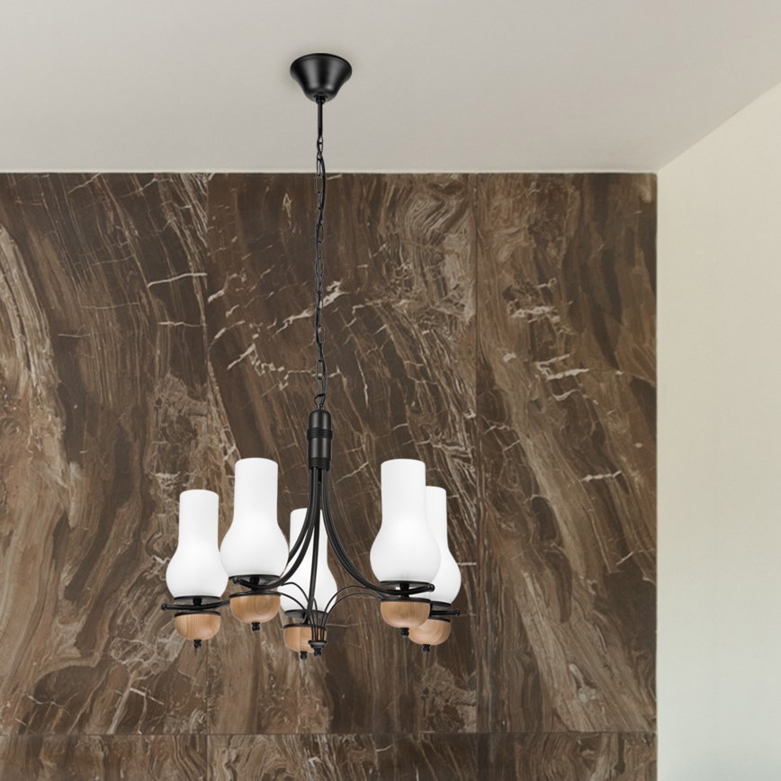 Brilagi - LED Luster na reťazi COTTAGE 5xE14/40W/230V buk/biela