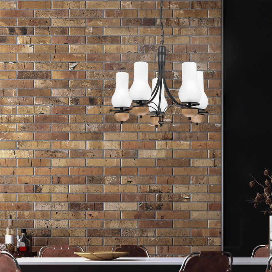 Brilagi - LED Luster na reťazi COTTAGE 5xE14/40W/230V buk/biela