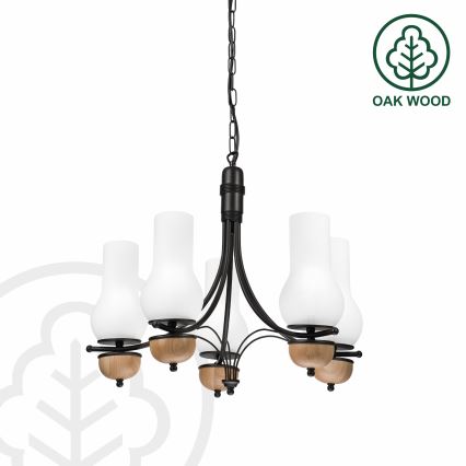 Brilagi - LED Luster na reťazi COTTAGE 5xE14/40W/230V buk/biela