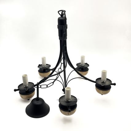 Brilagi - LED Luster na reťazi COTTAGE 5xE14/40W/230V buk/biela