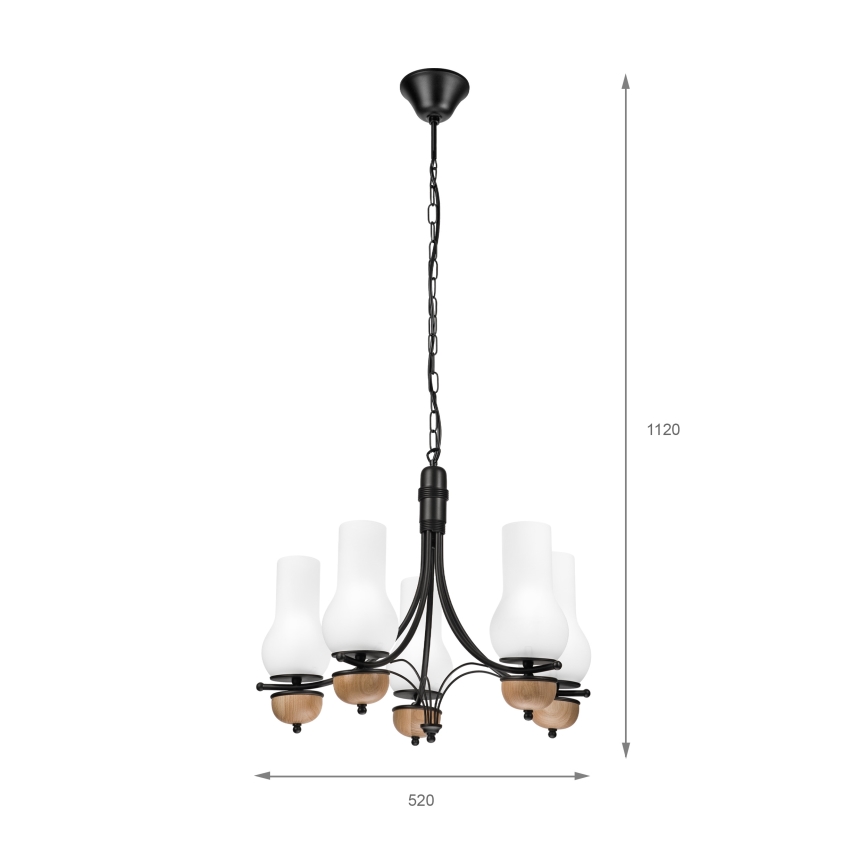 Brilagi - LED Luster na reťazi COTTAGE 5xE14/40W/230V buk/biela