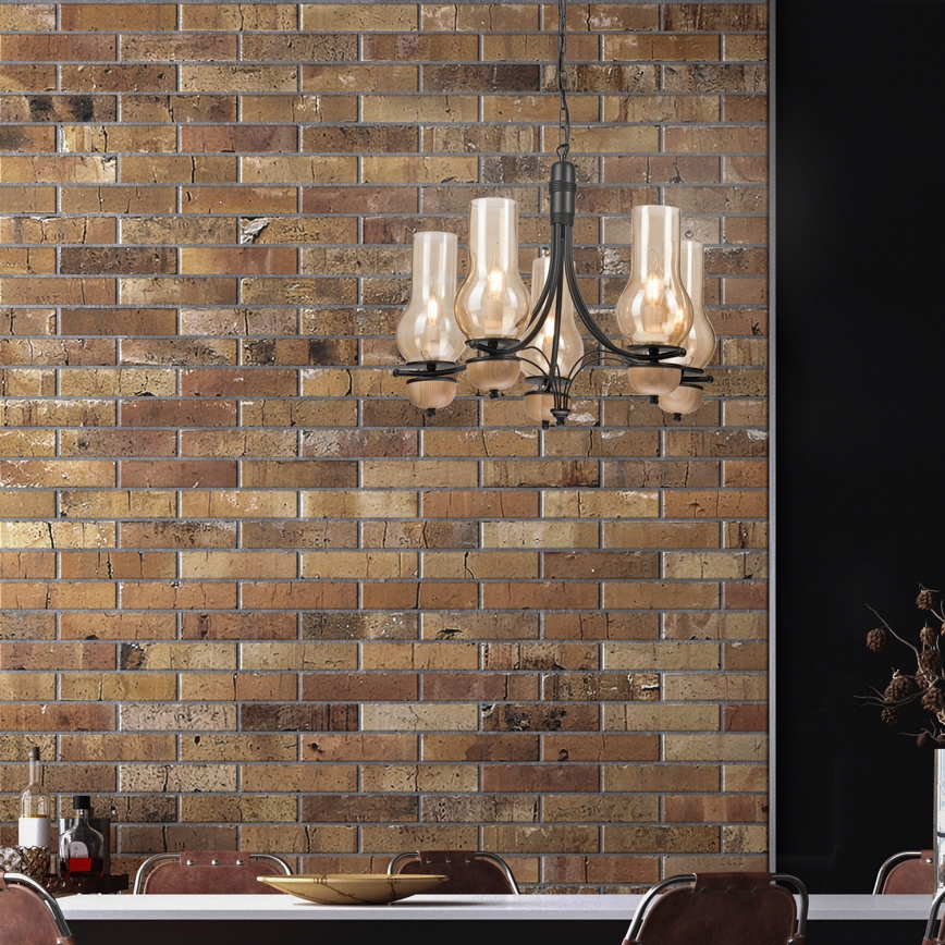 Brilagi - LED Luster na reťazi COTTAGE 5xE14/40W/230V buk/hnedá