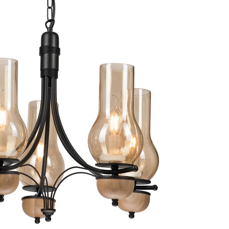Brilagi - LED Luster na reťazi COTTAGE 5xE14/40W/230V buk/hnedá