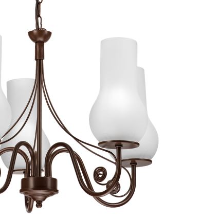 Brilagi - LED Luster na reťazi COTTAGE 5xE14/40W/230V hnedá/biela