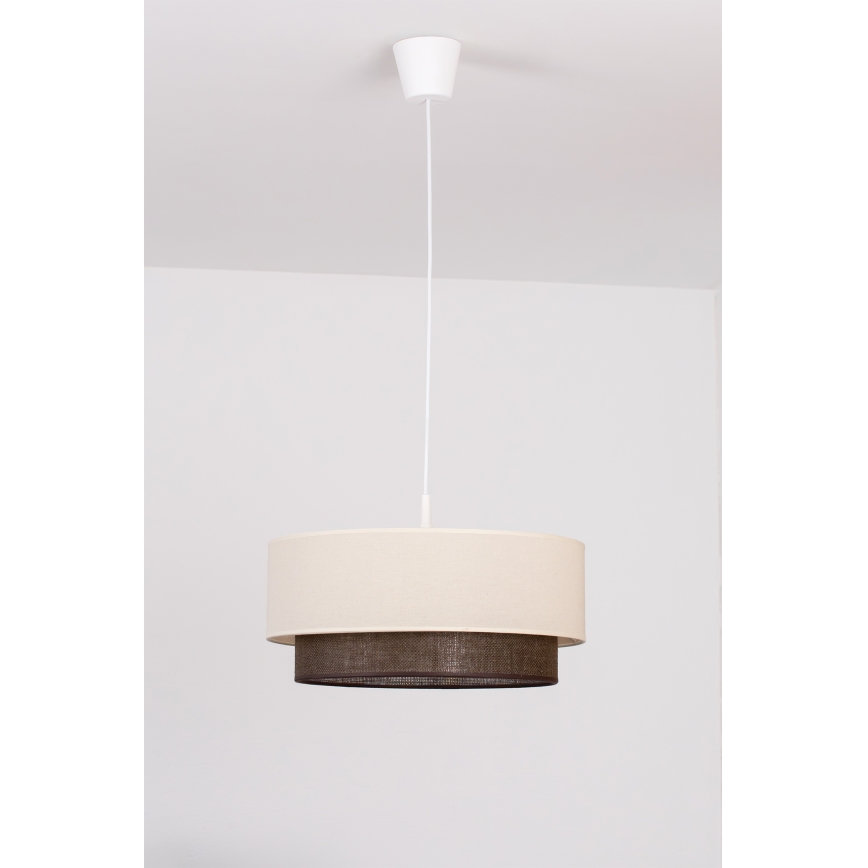 Brilagi - LED luster v štýle BOHO na lanku 1xE27/15W/230V pr. 40 cm krémová/hnedá