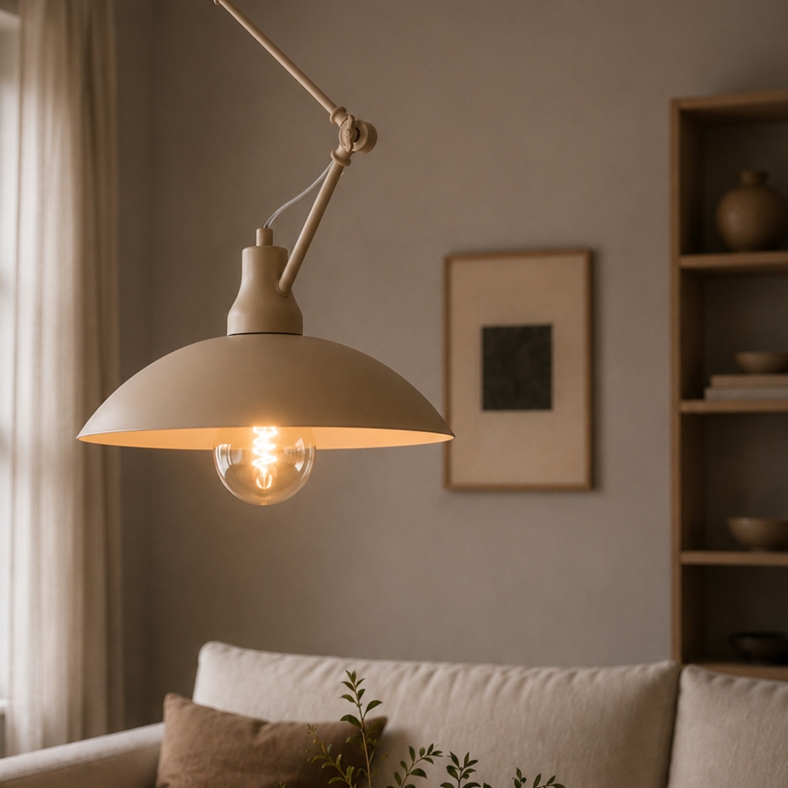 BRILAGI - LED nastaviteľný luster na tyči IRONBEAM 1xE27/60W/230V béžový