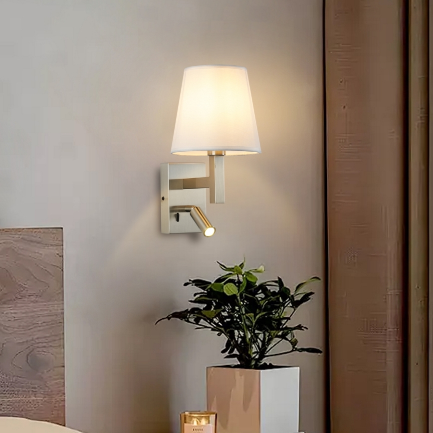 Brilagi - LED Nástenná lampa DEYA 1xE14/40W/230V + LED/3W biela/matný chróm