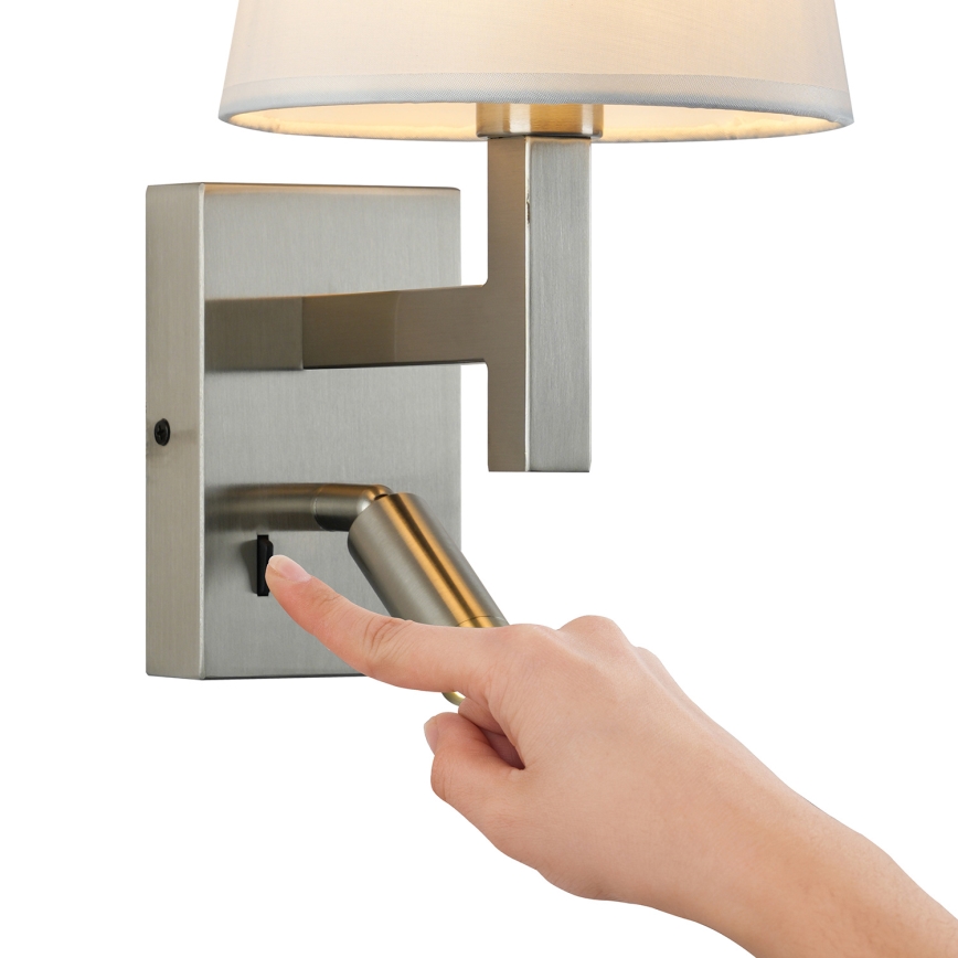Brilagi - LED Nástenná lampa DEYA 1xE14/40W/230V + LED/3W biela/matný chróm