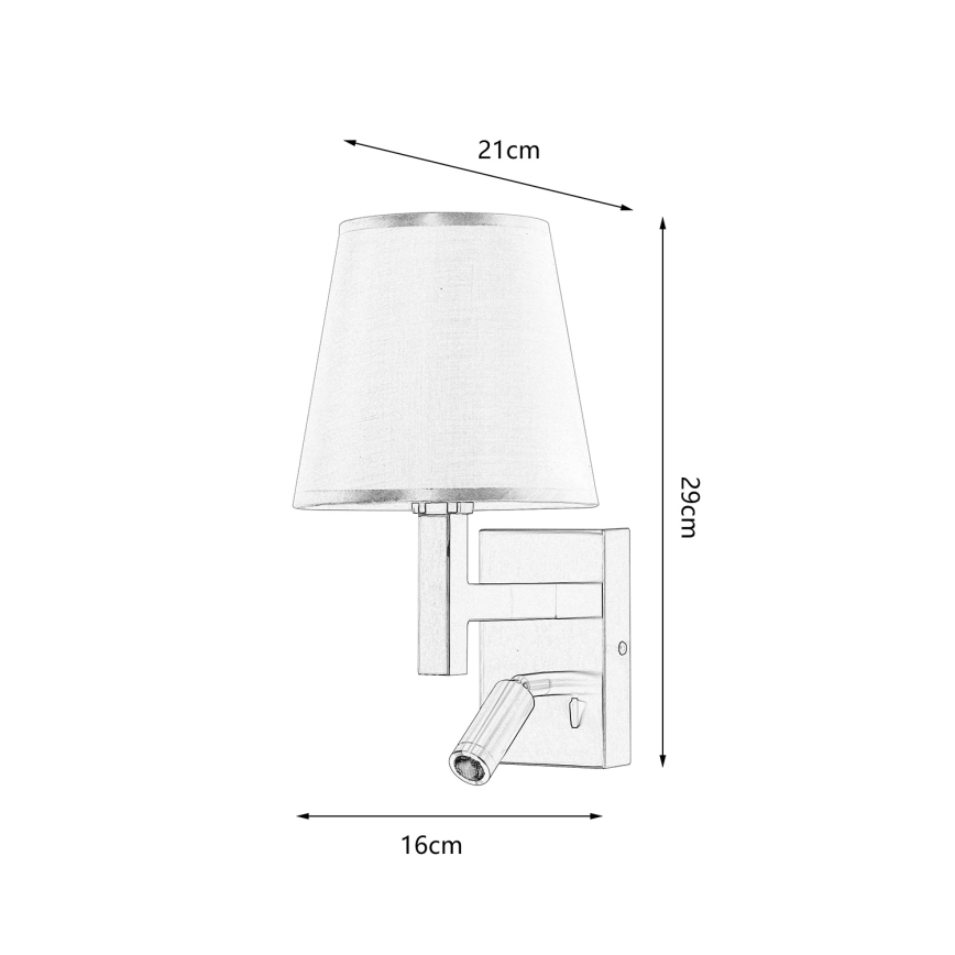 Brilagi - LED Nástenná lampa DEYA 1xE14/40W/230V + LED/3W biela/matný chróm