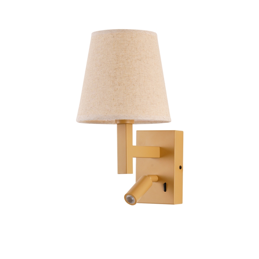 Brilagi - LED Nástenná lampa DEYA 1xE14/40W/230V + LED/3W ľan/zlatá