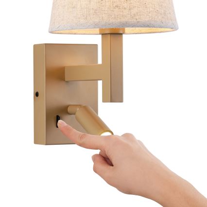 Brilagi - LED Nástenná lampa DEYA 1xE14/40W/230V + LED/3W ľan/zlatá