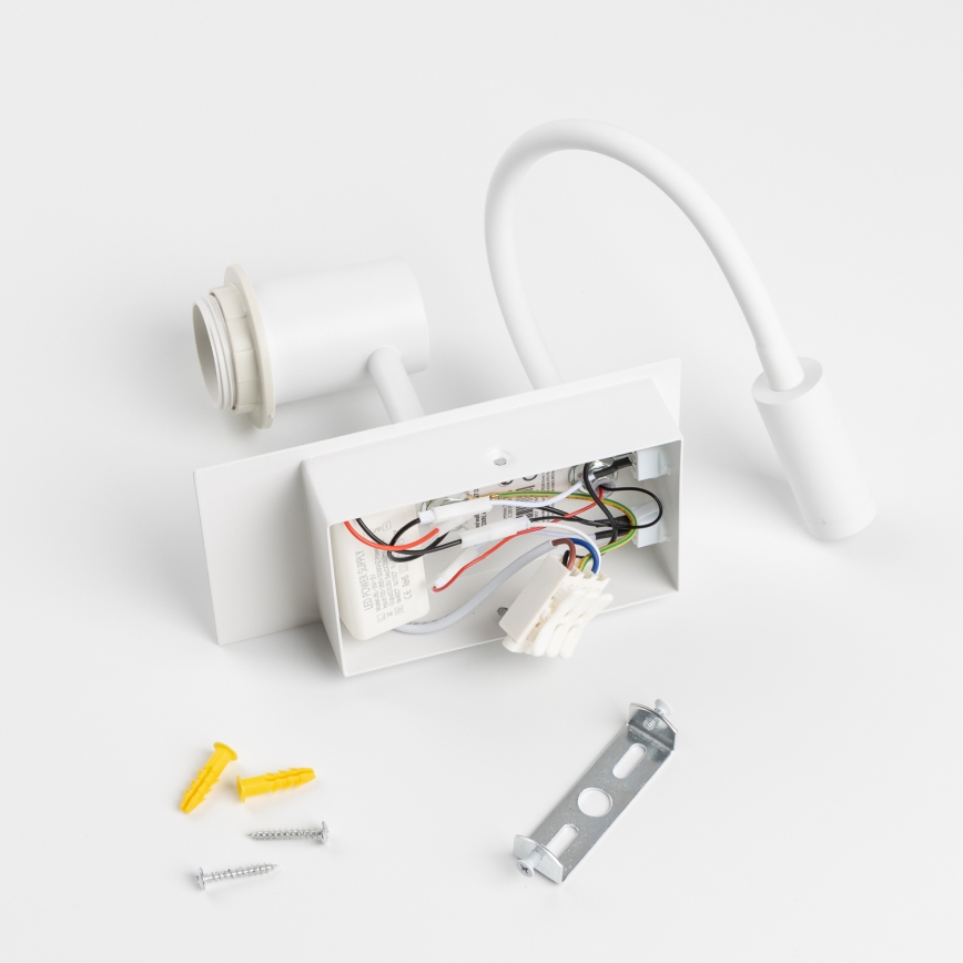 Brilagi - LED Flexibilná nástenná lampa NUBILA 1xE27/25W/230V + LED/3W biela/šedá