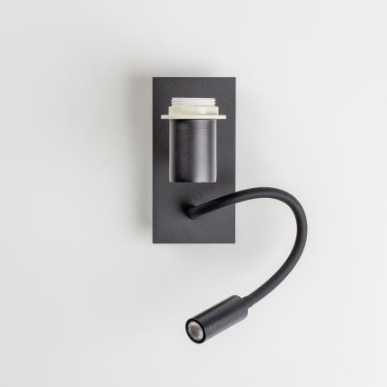 Brilagi - LED Flexibilná nástenná lampa NUBILA 1xE27/25W/230V + LED/3W čierna/šedá
