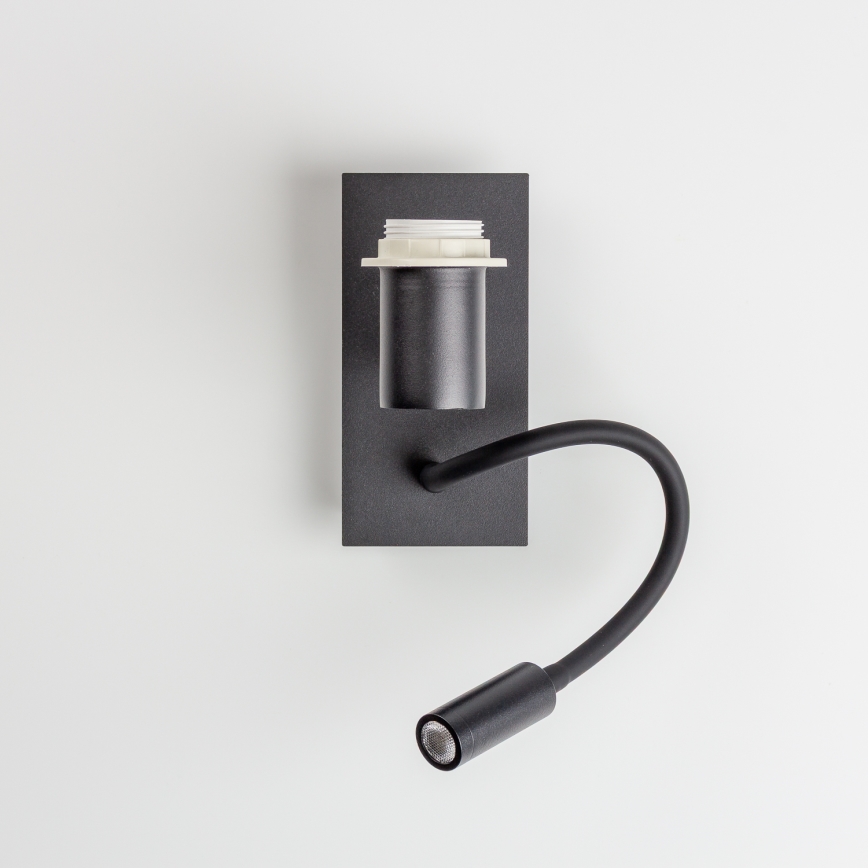 Brilagi - LED Flexibilná nástenná lampa NUBILA 1xE27/25W/230V + LED/3W čierna/šedá