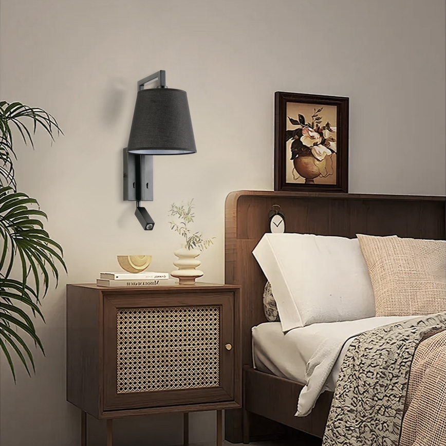 Brilagi - LED Nástenná lampa RAYAS 1xE14/40W/230V + LED/3W čierna