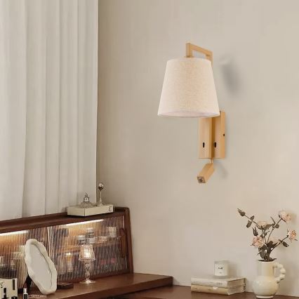 Brilagi - LED Nástenná lampa RAYAS 1xE14/40W/230V + LED/3W ľan/béžová