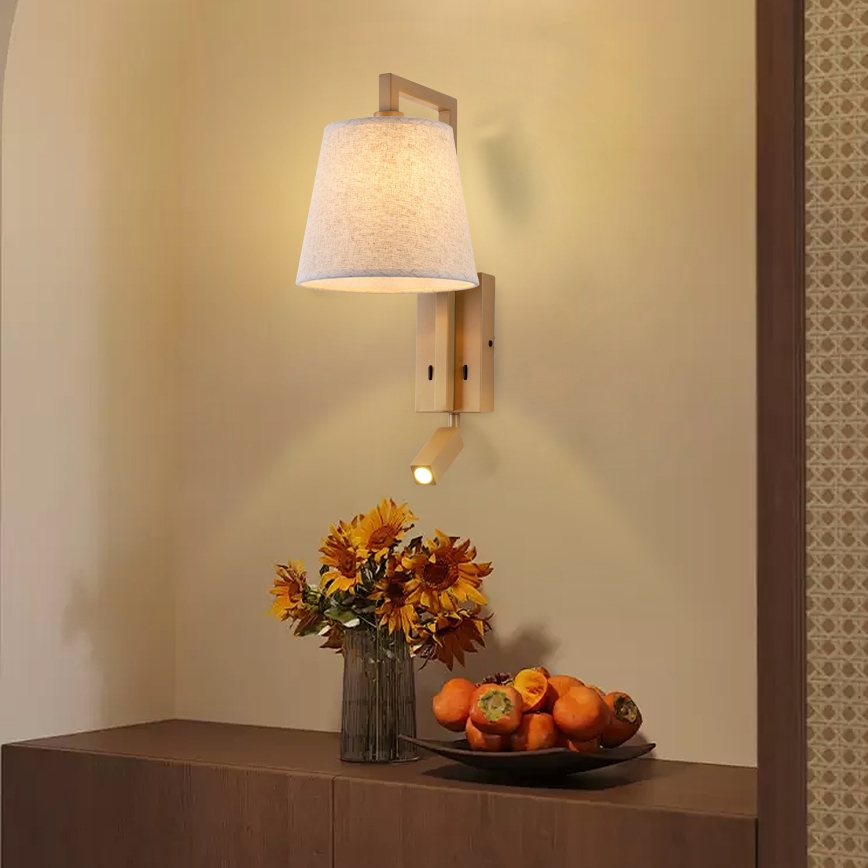 Brilagi - LED Nástenná lampa RAYAS 1xE14/40W/230V + LED/3W ľan/béžová