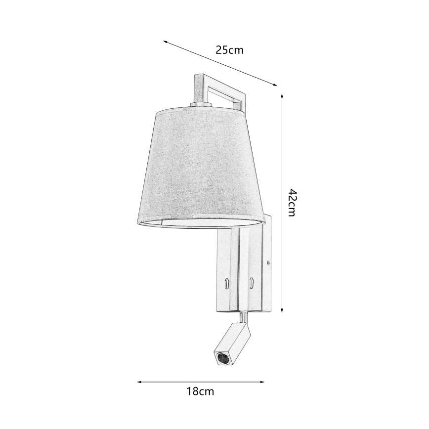 Brilagi - LED Nástenná lampa RAYAS 1xE14/40W/230V + LED/3W ľan/béžová